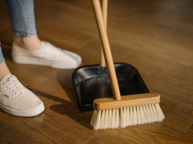 man cleaning